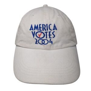 America Votes 2004 Slideback Hat White One Size Adjustable 6 Panel Unite